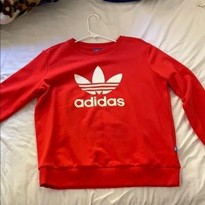 Brand new red adidas pull over